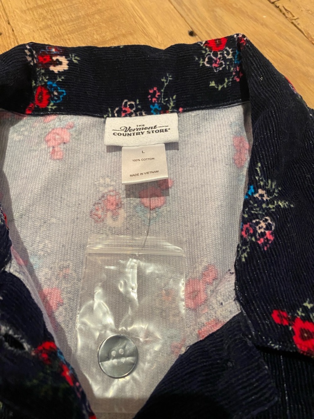 The Vermont Country Store Pin Corduroy Prairie Cottagecore Modest Floral Dress L - Picture 5 of 11